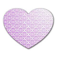 Purple Damask Gradient Heart Mousepads