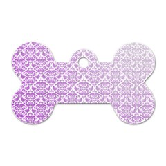 Purple Damask Gradient Dog Tag Bone (one Side) by CraftyLittleNodes