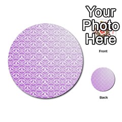 Purple Damask Gradient Multi-purpose Cards (round) 