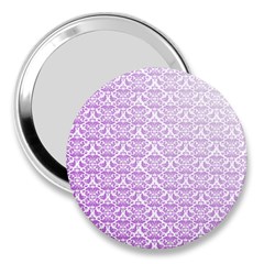 Purple Damask Gradient 3  Handbag Mirrors by CraftyLittleNodes