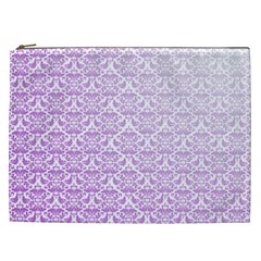 Purple Damask Gradient Cosmetic Bag (xxl)  by CraftyLittleNodes