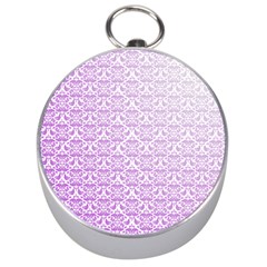 Purple Damask Gradient Silver Compasses