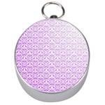 Purple Damask Gradient Silver Compasses Front