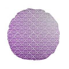 Purple Damask Gradient Standard 15  Premium Flano Round Cushions