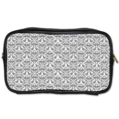 Gray Damask Toiletries Bags