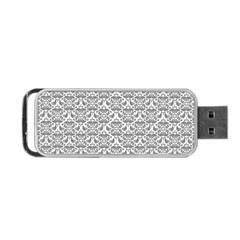 Gray Damask Portable Usb Flash (two Sides)