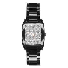 Gray Damask Stainless Steel Barrel Watch