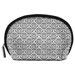 Gray Damask Accessory Pouches (large) 