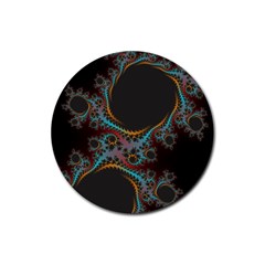 Dream In Fract Rubber Coaster (round)  by digitaldivadesigns