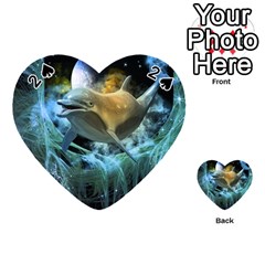 Funny Dolphin In The Universe Playing Cards 54 (heart) 