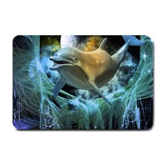 Funny Dolphin In The Universe Small Doormat 