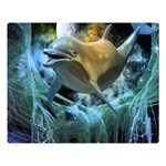 Funny Dolphin In The Universe Double Sided Flano Blanket (Large)  80 x60  Blanket Front