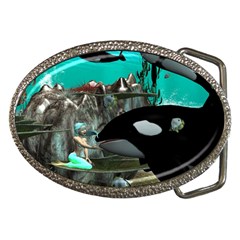 Cute Mermaid Playing With Orca Belt Buckles by FantasyWorld7