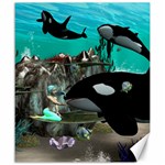 Cute Mermaid Playing With Orca Canvas 20  x 24   19.57 x23.15  Canvas - 1