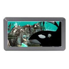 Cute Mermaid Playing With Orca Memory Card Reader (mini)