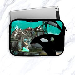 Cute Mermaid Playing With Orca Apple Ipad Mini Zipper Cases by FantasyWorld7