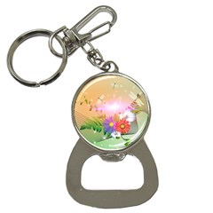 Wonderful Colorful Flowers With Dragonflies Bottle Opener Key Chains by FantasyWorld7