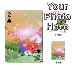 Wonderful Colorful Flowers With Dragonflies Playing Cards 54 Designs  by FantasyWorld7