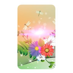 Wonderful Colorful Flowers With Dragonflies Memory Card Reader