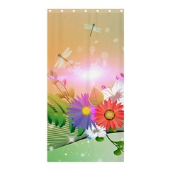 Wonderful Colorful Flowers With Dragonflies Shower Curtain 36  X 72  (stall)  by FantasyWorld7