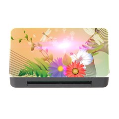 Wonderful Colorful Flowers With Dragonflies Memory Card Reader With Cf