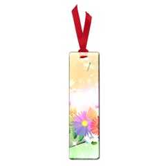 Wonderful Colorful Flowers With Dragonflies Small Book Marks