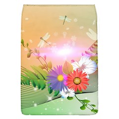 Wonderful Colorful Flowers With Dragonflies Flap Covers (l) 