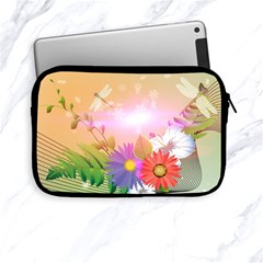 Wonderful Colorful Flowers With Dragonflies Apple Ipad Mini Zipper Cases by FantasyWorld7