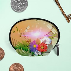 Wonderful Colorful Flowers With Dragonflies Accessory Pouches (small) 