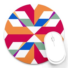 Shapes In Triangles Round Mousepad