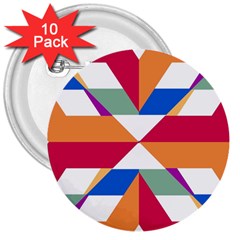 Shapes In Triangles 3  Button (10 Pack)