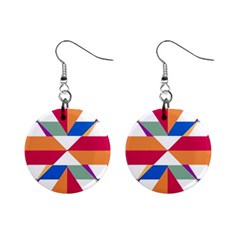 Shapes In Triangles 1  Button Earrings by LalyLauraFLM