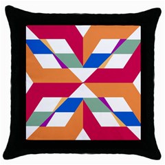 Shapes In Triangles Throw Pillow Case (black)