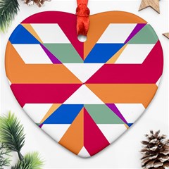 Shapes In Triangles Heart Ornament (two Sides)