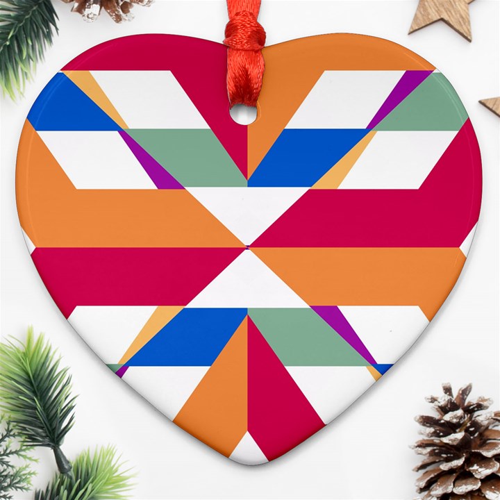 Shapes in triangles Heart Ornament (Two Sides)