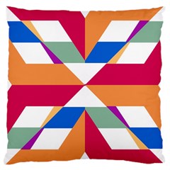 Shapes In Triangles Large Cushion Case (two Sides)