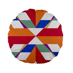 Shapes In Triangles Standard 15  Premium Round Cushion  by LalyLauraFLM