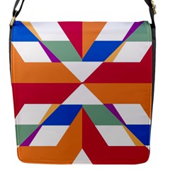 Shapes In Triangles Flap Closure Messenger Bag (s)