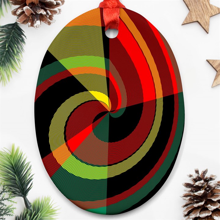 Spiral Oval Ornament (Two Sides)