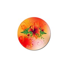 Awesome Red Flowers With Leaves Golf Ball Marker (10 Pack)