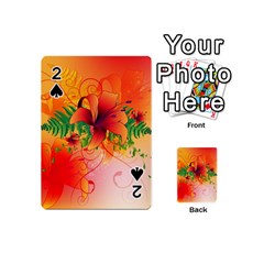 Awesome Red Flowers With Leaves Playing Cards 54 (mini) 