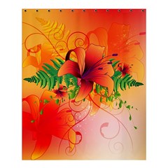 Awesome Red Flowers With Leaves Shower Curtain 60  X 72  (medium) 