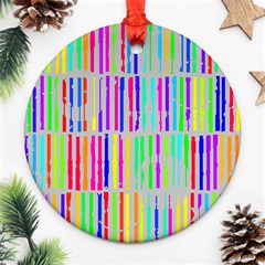 Colorful Vintage Stripes Ornament (round)