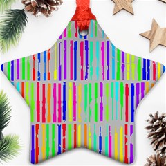 Colorful Vintage Stripes Ornament (star)