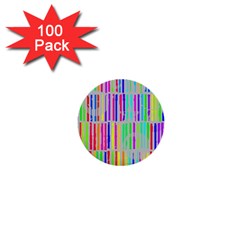 Colorful Vintage Stripes 1  Mini Button (100 Pack) 