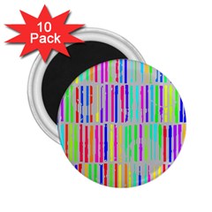 Colorful Vintage Stripes 2 25  Magnet (10 Pack)