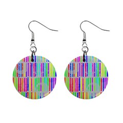 Colorful Vintage Stripes 1  Button Earrings by LalyLauraFLM