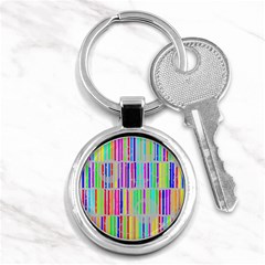 Colorful Vintage Stripes Key Chain (round)