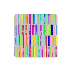 Colorful Vintage Stripes Magnet (square) by LalyLauraFLM