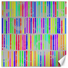 Colorful Vintage Stripes Canvas 16  X 16 